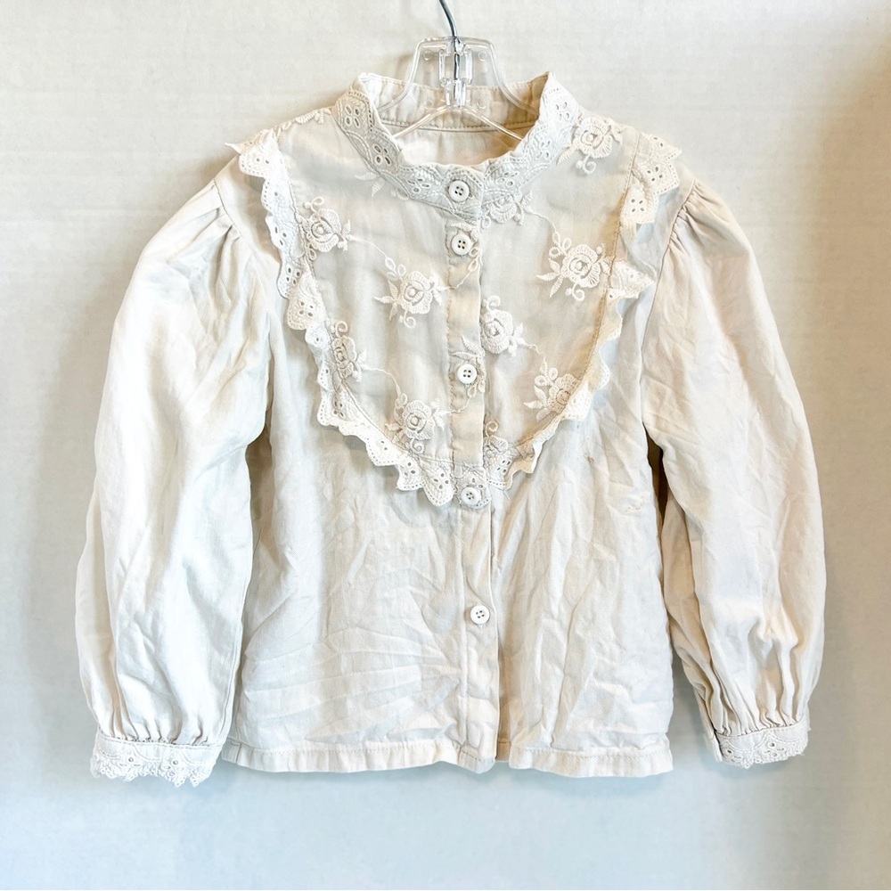 Vintage Lace Button-Up Blouse 4T